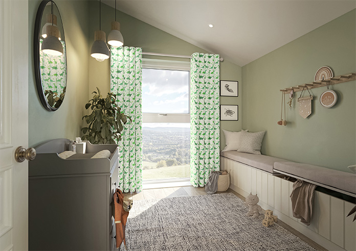Dino Land, Lush Green - Made to Measure Curtains - Image 7